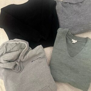 Sweater Bundle ~ 3 Fall Sweaters & Classic Gray Hoodie ~ Great Condition